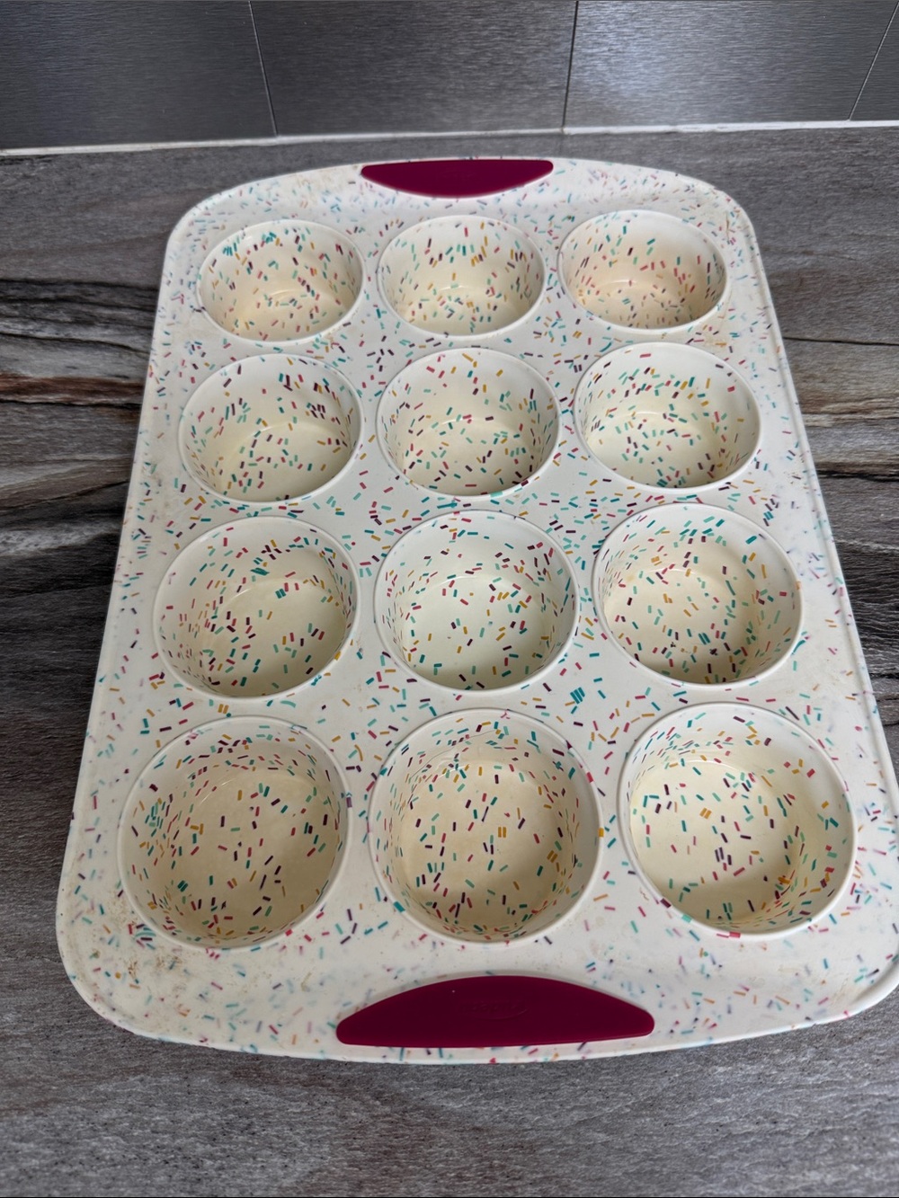 Trudeau Confetti Silicone Muffin Pan